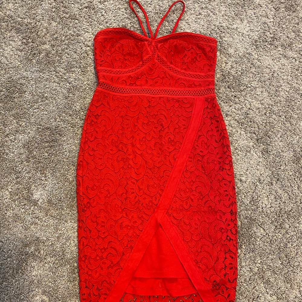 Venus Red Lace Dress